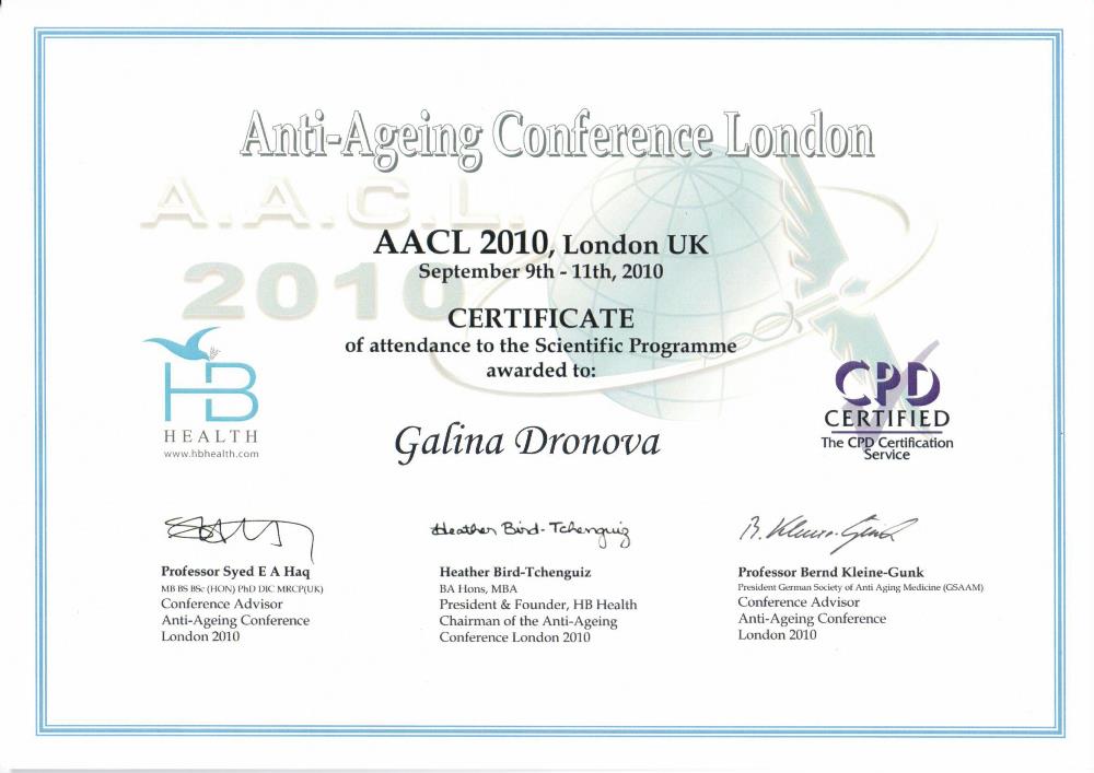 Anti-aging Conference London , 2010