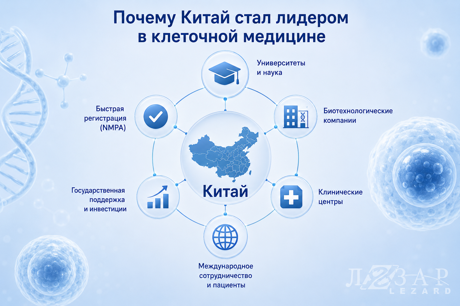 Почему Китай стал лидером в клеточной медицине — инфографика